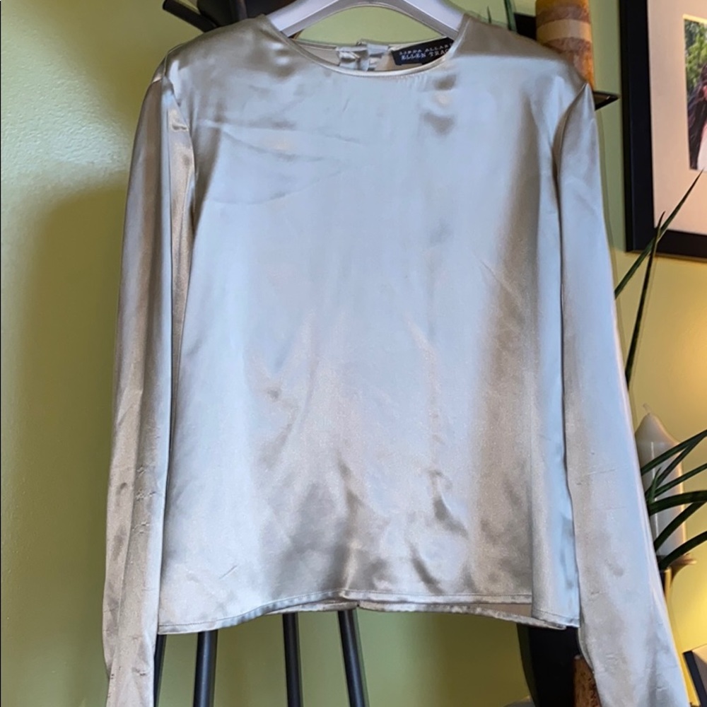 100% Silk Gold Linda Allard Ellen Tracy top